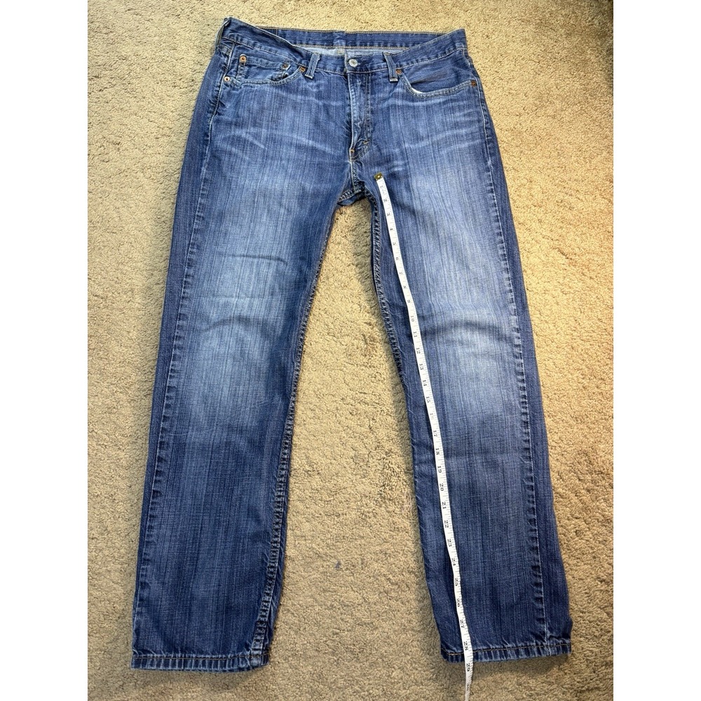 Levis Strauss 514 Jeans Men 33x30 Blue Denim Straight Leg Mid Rise Preppy - Picture 8 of 10